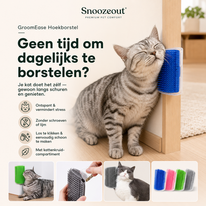 Zelfmassage Hoekborstel voor Katten met Kattenkruid