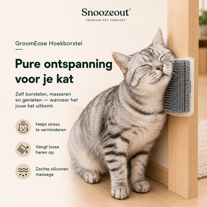 Zelfmassage Hoekborstel voor Katten met Kattenkruid