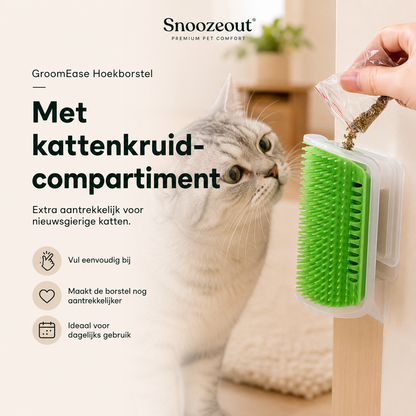 Zelfmassage Hoekborstel voor Katten met Kattenkruid