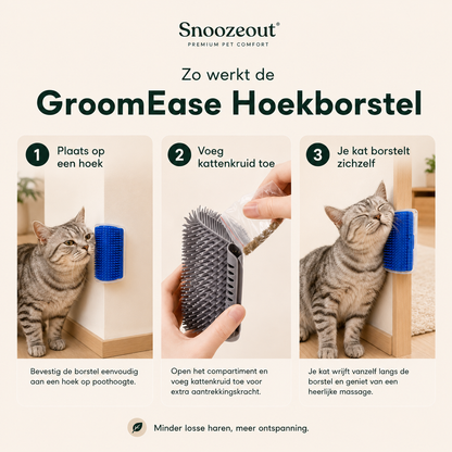 Zelfmassage Hoekborstel voor Katten met Kattenkruid