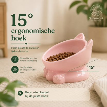 Keramische Voerkom met Kantelbaar Ontwerp voor Katten