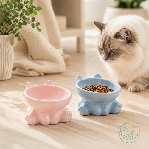 Keramische Voerkom met Kantel-Ontwerp voor Katten