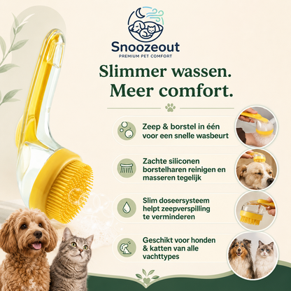 2 in 1 Shampooborstel voor Huisdieren