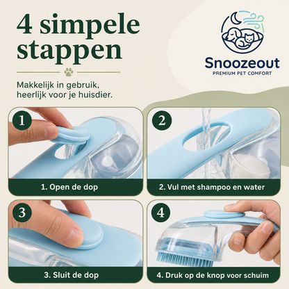 2 in 1 Shampooborstel voor Huisdieren
