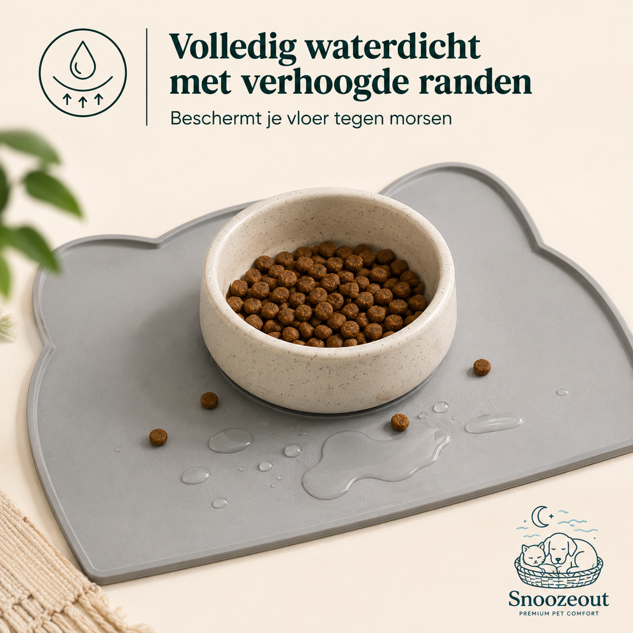 Anti-Slip Placemat voor Voer- en Drinkbak