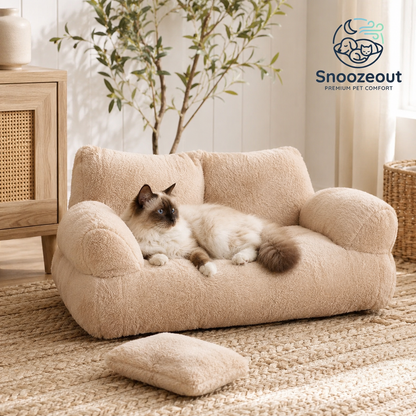 Pluche Kattensofa met Steunrand