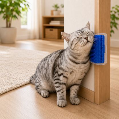 Zelfmassage Hoekborstel voor Katten met Kattenkruid