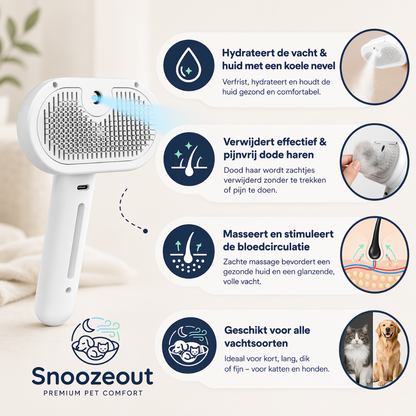 Snoozeout Vachtborstel met Verfrissende Nevel