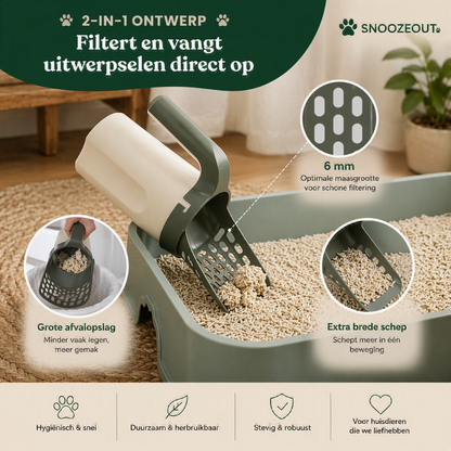 Kattenbakschep met Opvangbak: Zonder Vieze Handen