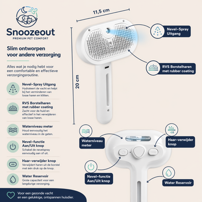 Snoozeout Vachtborstel met Verfrissende Nevel