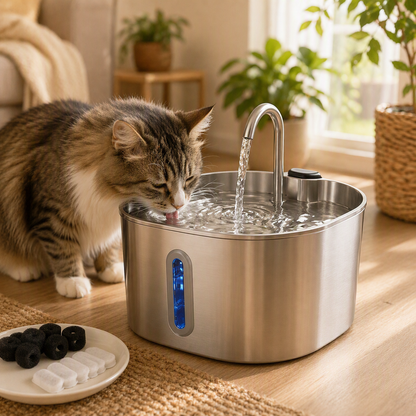Fontaine à eau courante pour chats