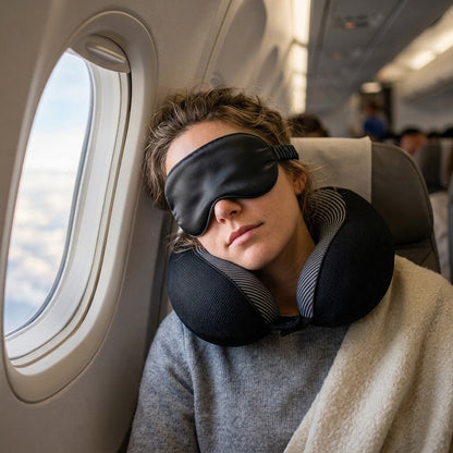 Snoozeout Transit Set: Reiskussen + Slaapmasker