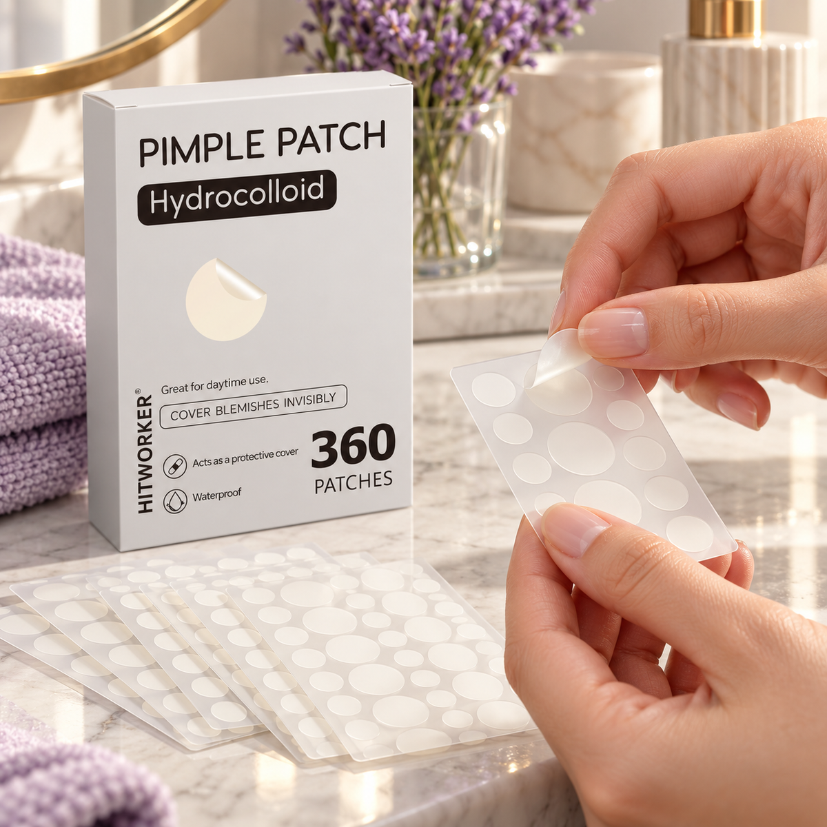 Snoozeout Clear: Hydrocolloïd Patches — 360 stuks — gebruikssituatie